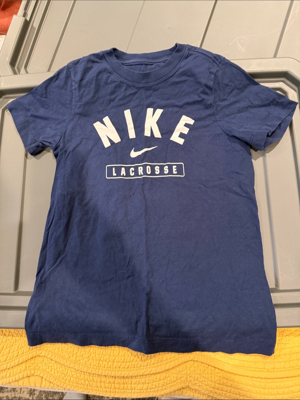 Nike Navy & White Lacrosse Graphic Kids Short Sleeve Tee